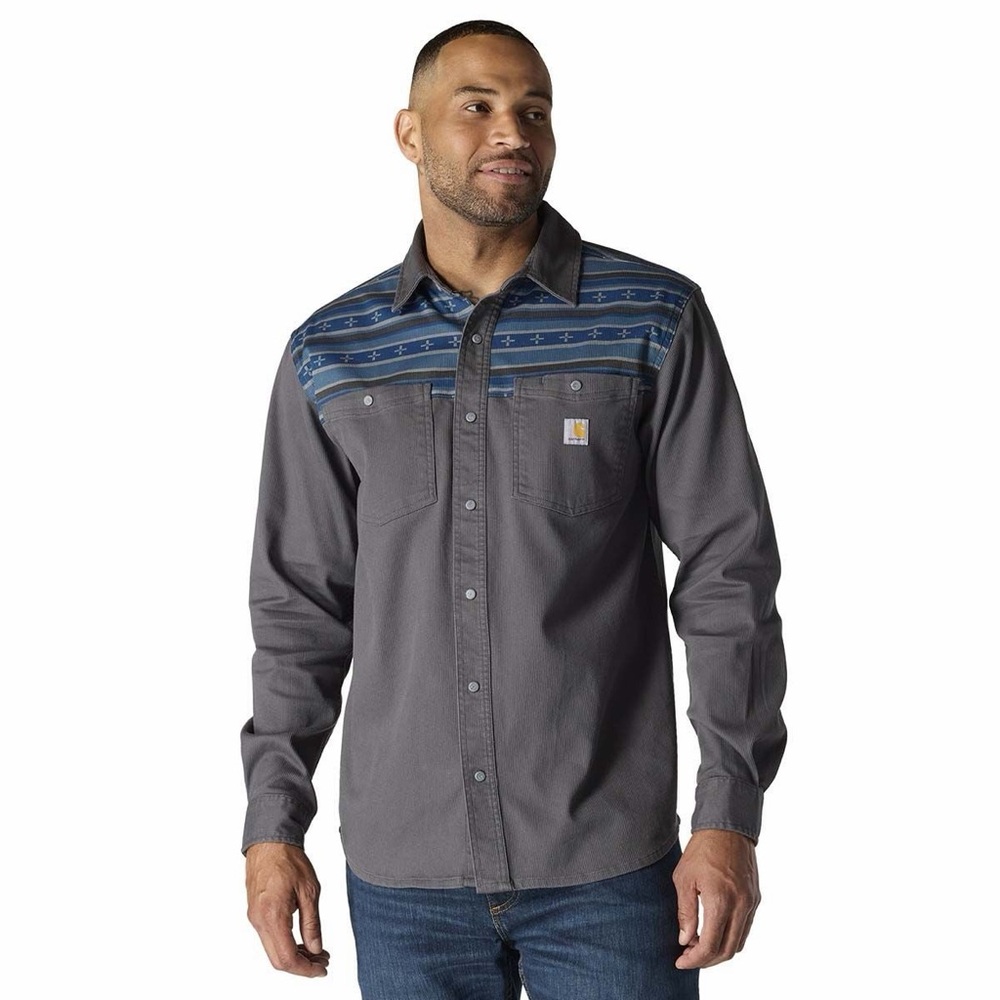 New! Carhartt Men's Montana Rugged Flex Relaxed Fit Corduroy Long-Sleeve Shirt